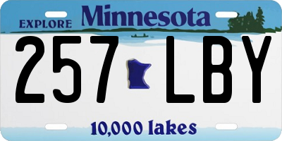 MN license plate 257LBY