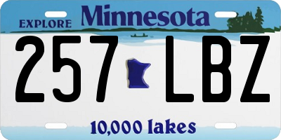 MN license plate 257LBZ