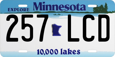 MN license plate 257LCD
