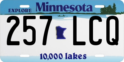 MN license plate 257LCQ