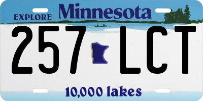 MN license plate 257LCT