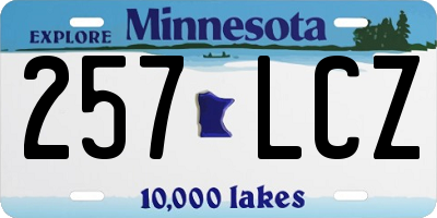 MN license plate 257LCZ