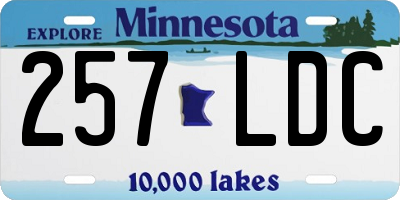 MN license plate 257LDC