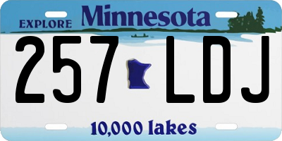 MN license plate 257LDJ