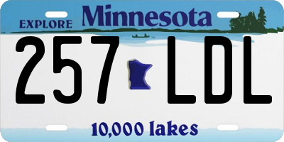 MN license plate 257LDL
