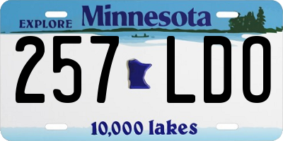 MN license plate 257LDO