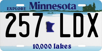 MN license plate 257LDX
