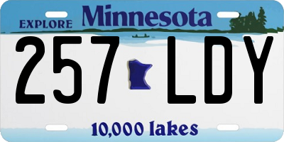 MN license plate 257LDY