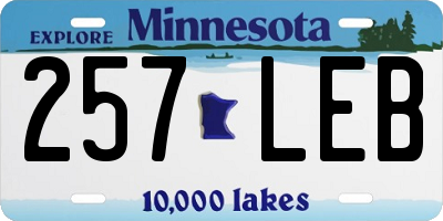 MN license plate 257LEB