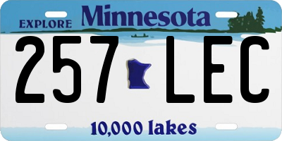 MN license plate 257LEC