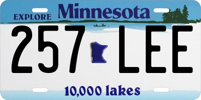 MN license plate 257LEE