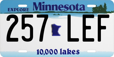 MN license plate 257LEF