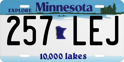 MN license plate 257LEJ