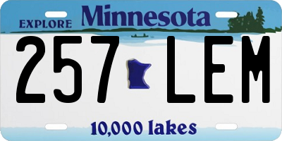 MN license plate 257LEM