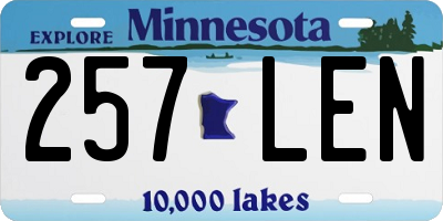 MN license plate 257LEN