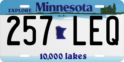 MN license plate 257LEQ