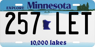 MN license plate 257LET