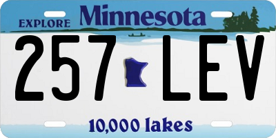 MN license plate 257LEV