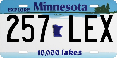MN license plate 257LEX