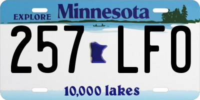 MN license plate 257LFO