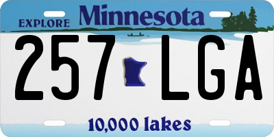 MN license plate 257LGA