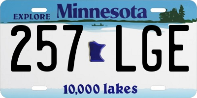 MN license plate 257LGE