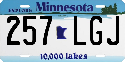 MN license plate 257LGJ