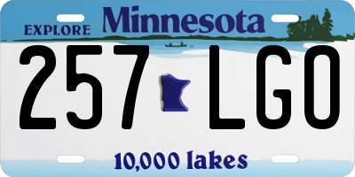 MN license plate 257LGO