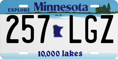 MN license plate 257LGZ