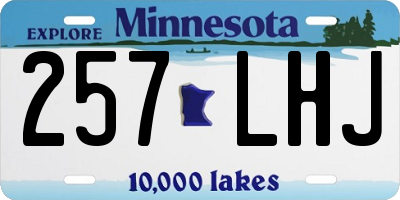 MN license plate 257LHJ