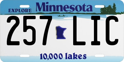 MN license plate 257LIC