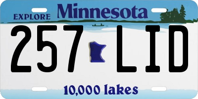 MN license plate 257LID