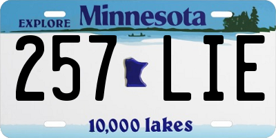 MN license plate 257LIE