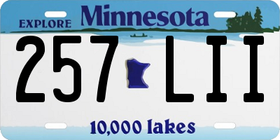 MN license plate 257LII