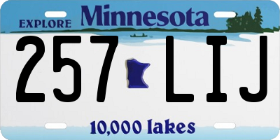 MN license plate 257LIJ