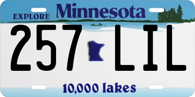 MN license plate 257LIL