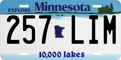 MN license plate 257LIM