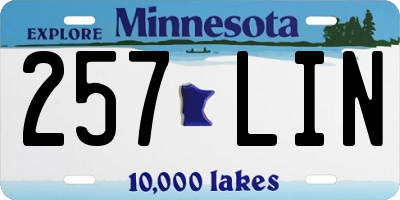 MN license plate 257LIN