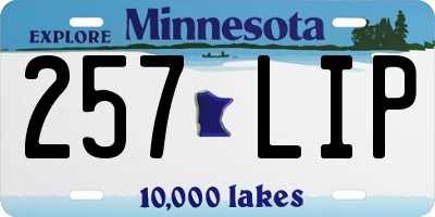 MN license plate 257LIP