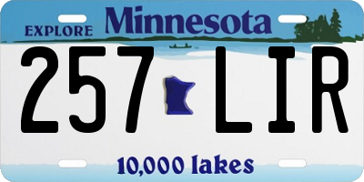 MN license plate 257LIR