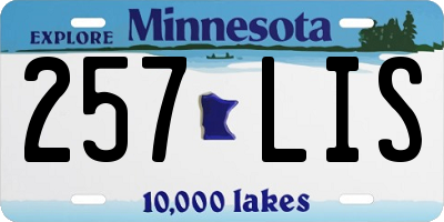 MN license plate 257LIS