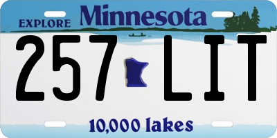 MN license plate 257LIT