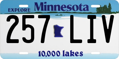MN license plate 257LIV