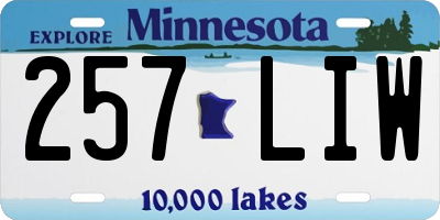 MN license plate 257LIW