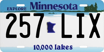 MN license plate 257LIX
