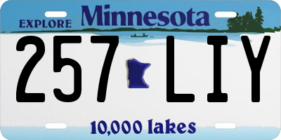 MN license plate 257LIY