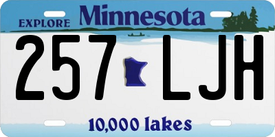 MN license plate 257LJH