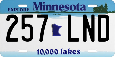 MN license plate 257LND