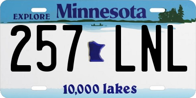MN license plate 257LNL