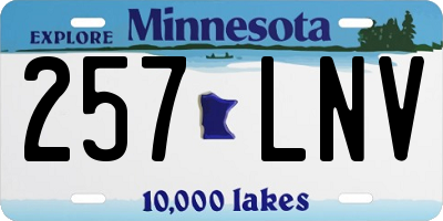 MN license plate 257LNV